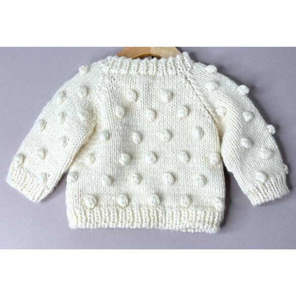 NWT THE BLUEBERRY HILL Cream Popcorn Cardigan Sweater Baby Girl Boy 12-18-24 Mo - Picture 2 of 4